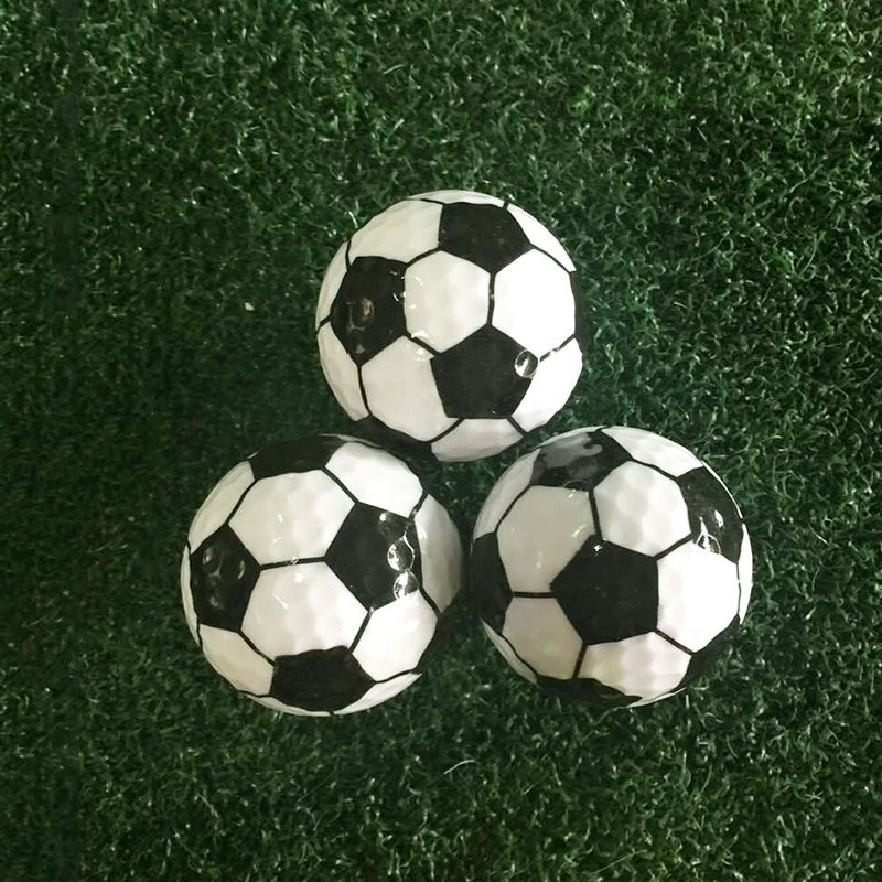 Novelty funny Soccer Football Golf Ball Two Layers Golf Ball