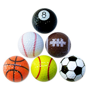 Novelty funny Soccer Football Golf Ball Two Layers Golf Ball