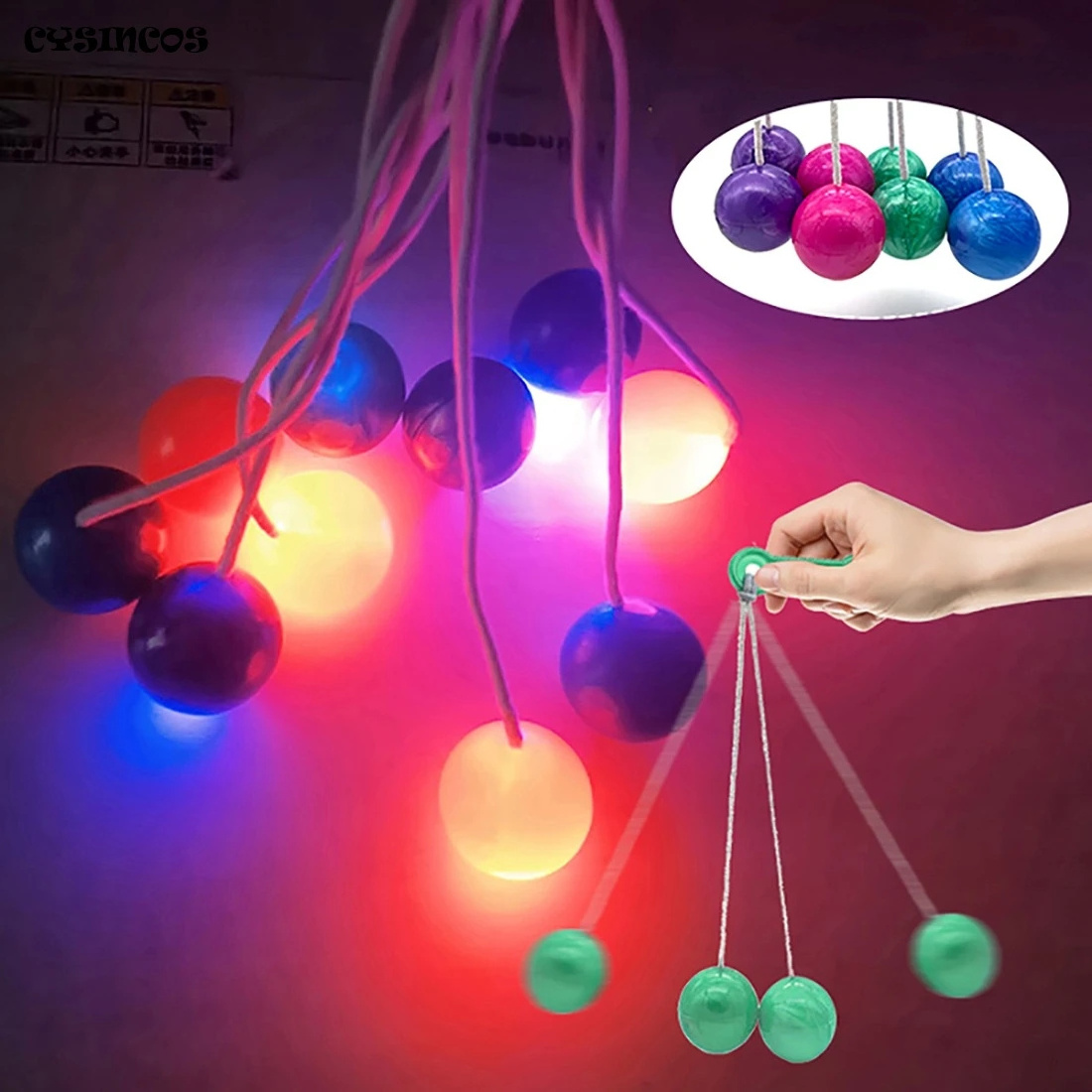 Plastic Fidget Decompression Hand Swing 4cm Pro-Clacker Ball Lights Noise Makers Click Clack Balls Lato-Lato Toy For Kids