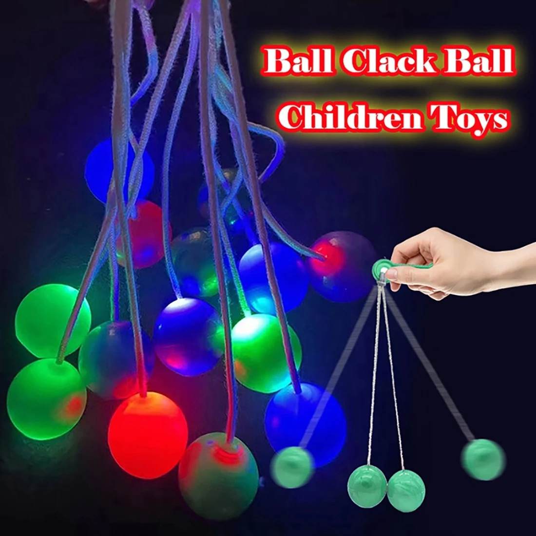 Plastic Fidget Decompression Hand Swing 4cm Pro-Clacker Ball Lights Noise Makers Click Clack Balls Lato-Lato Toy For Kids