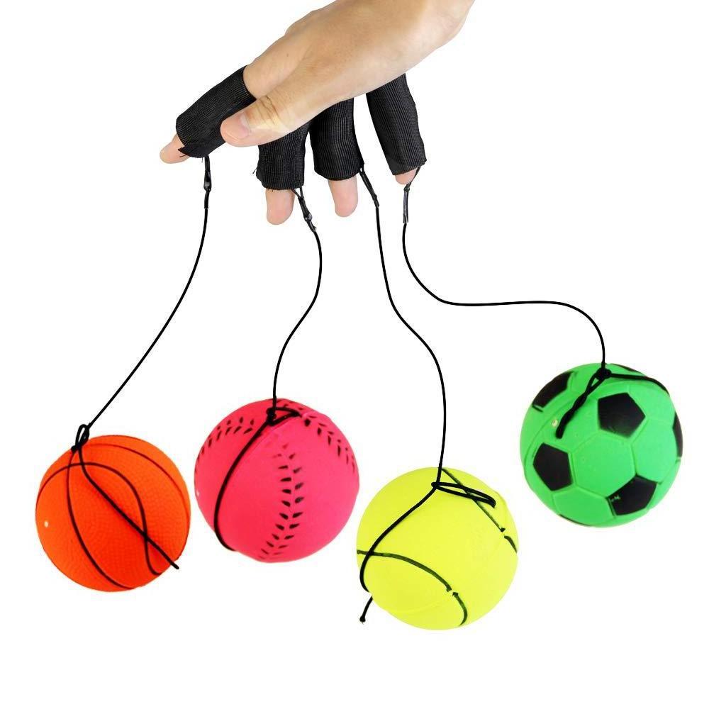 Sport Rubber Elastic String Wristband Return Bounce Outdoor Toy Exercise Equipment Hand Bouncing Ball with Fluorescent