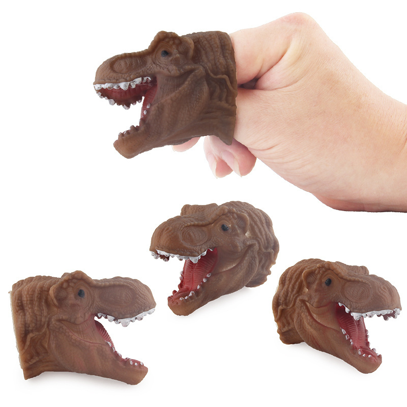 Animal Finger Toys PVC Hand Puppet Animal Model Mini Figure Educational Toy Novelty Soft Rubber Dinosaur Finger Puppets