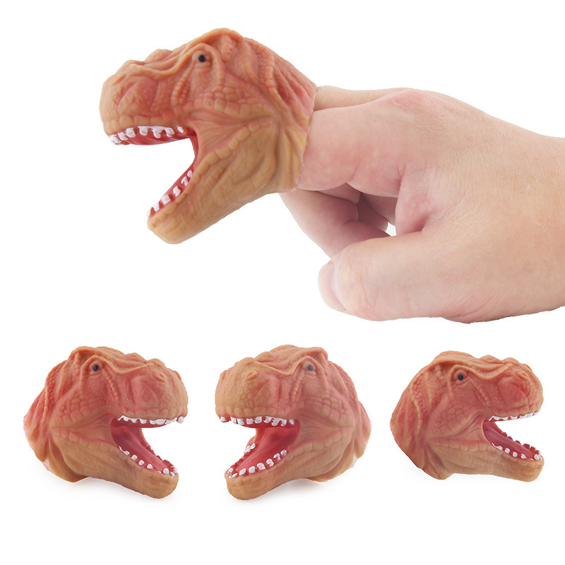 Animal Finger Toys PVC Hand Puppet Animal Model Mini Figure Educational Toy Novelty Soft Rubber Dinosaur Finger Puppets