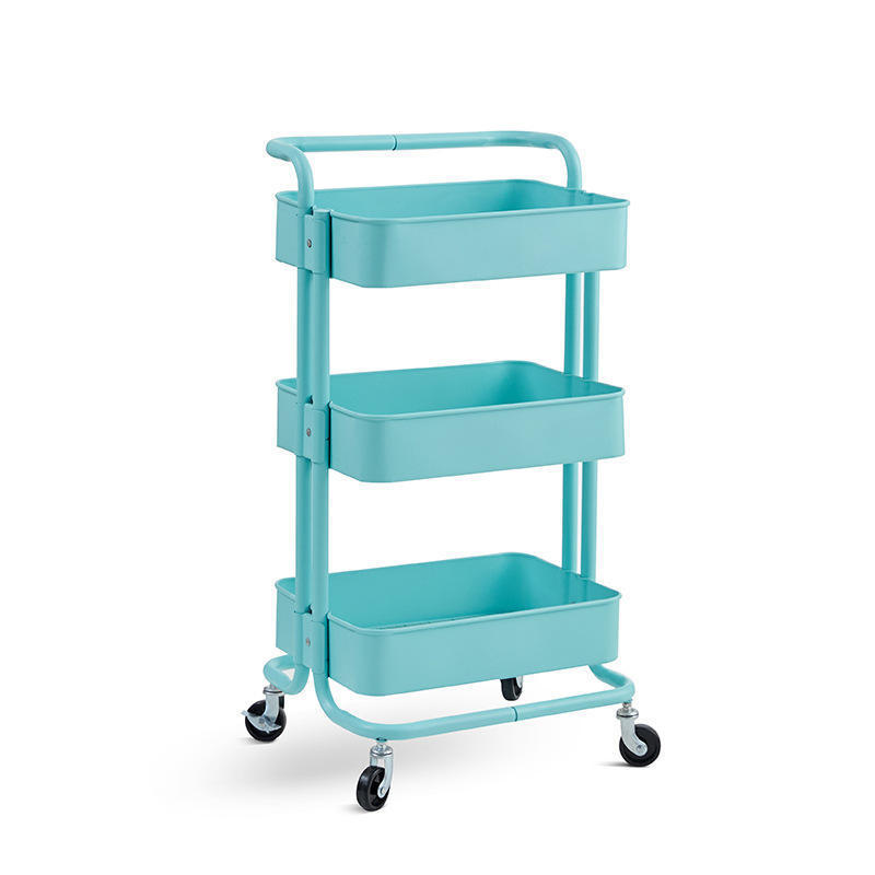 Multi Purpose 3 Tier Metal Organisation Holder Utility Trolley 3 Shelf Utility Storage Rack Cart for Kitchen Office Bathroom