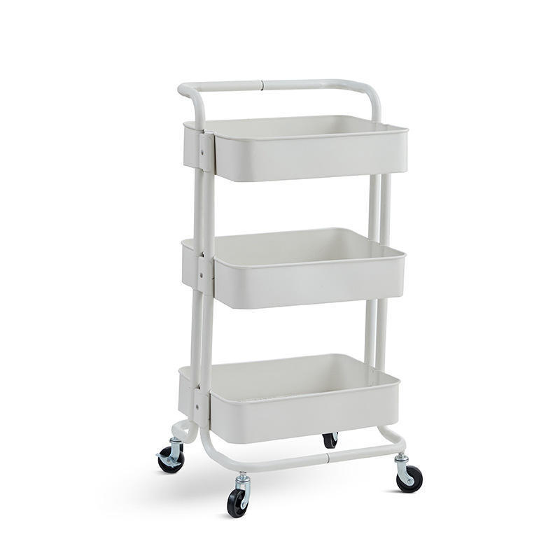 Multi Purpose 3 Tier Metal Organisation Holder Utility Trolley 3 Shelf Utility Storage Rack Cart for Kitchen Office Bathroom