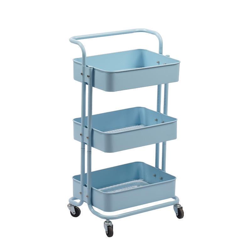 Multi Purpose 3 Tier Metal Organisation Holder Utility Trolley 3 Shelf Utility Storage Rack Cart for Kitchen Office Bathroom