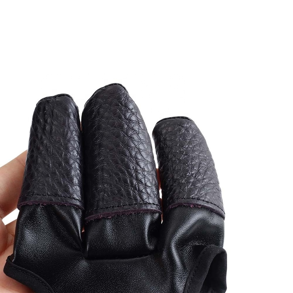 Outdoor Archery Gloves Shooting Hunting Leather Three Finger Guard Archery Protective Gear Accessories Three Finger Gloves