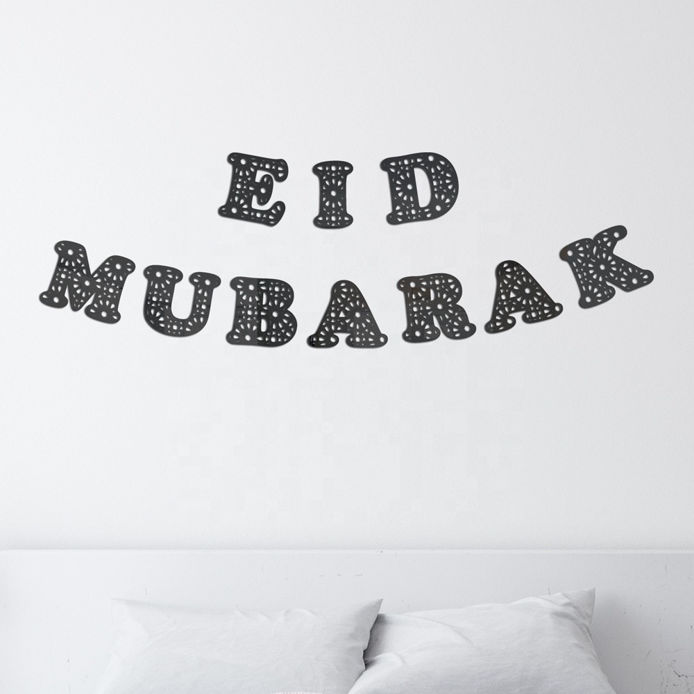 New Arrival Islamic Eid Mubarak Banner Ramadan Kareem Window Mirror Wall Stickers For Home Living Room Window Stickers Wallpaper