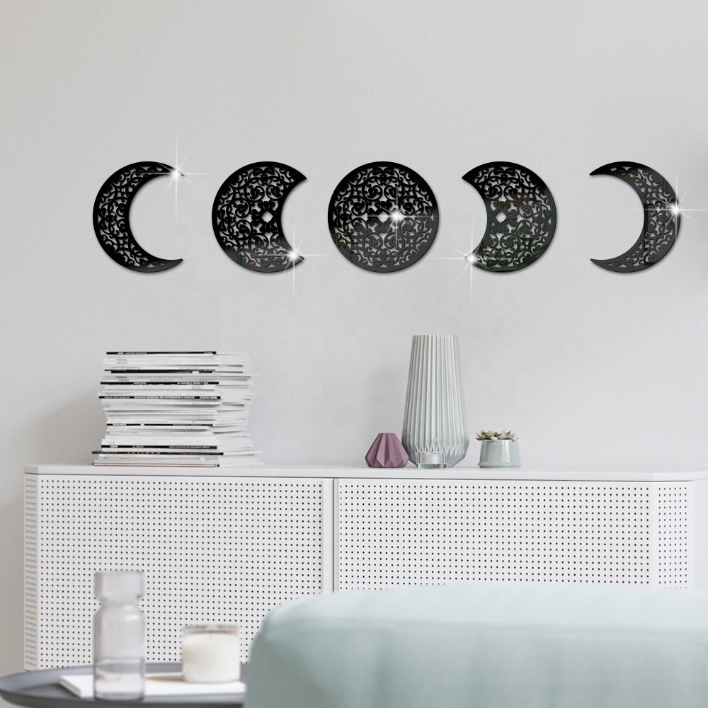 Muslim Islamic Theme Wall Stickers Moon Star Acrylic Wall Decals For Eid Mubarak Ramadan Wall Art Living Room Home Decors