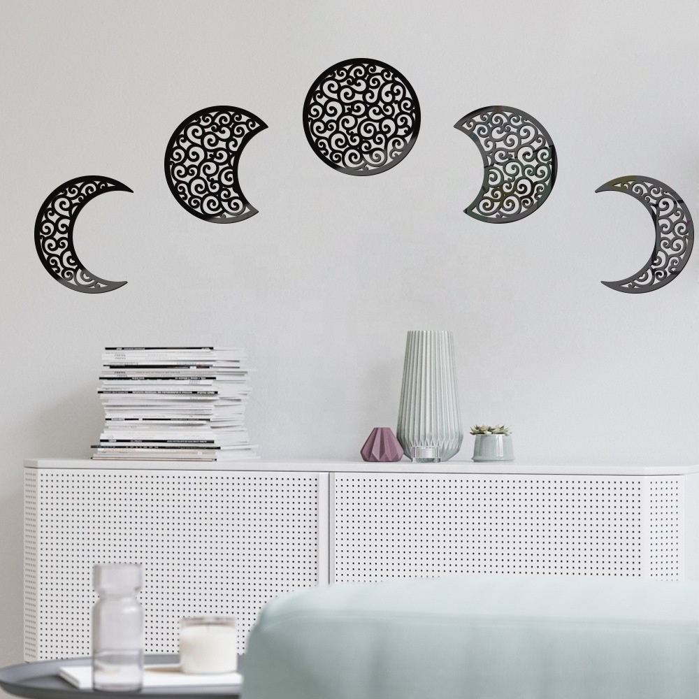 Muslim Islamic Theme Wall Stickers Moon Star Acrylic Wall Decals For Eid Mubarak Ramadan Wall Art Living Room Home Decors