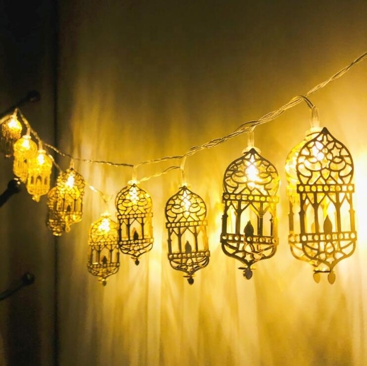 New 1.65M 10 Leds Ramadan Eid String Light Islam Decorative Indoor Lantern Lights Battery Operated Ramadan Decorations Light