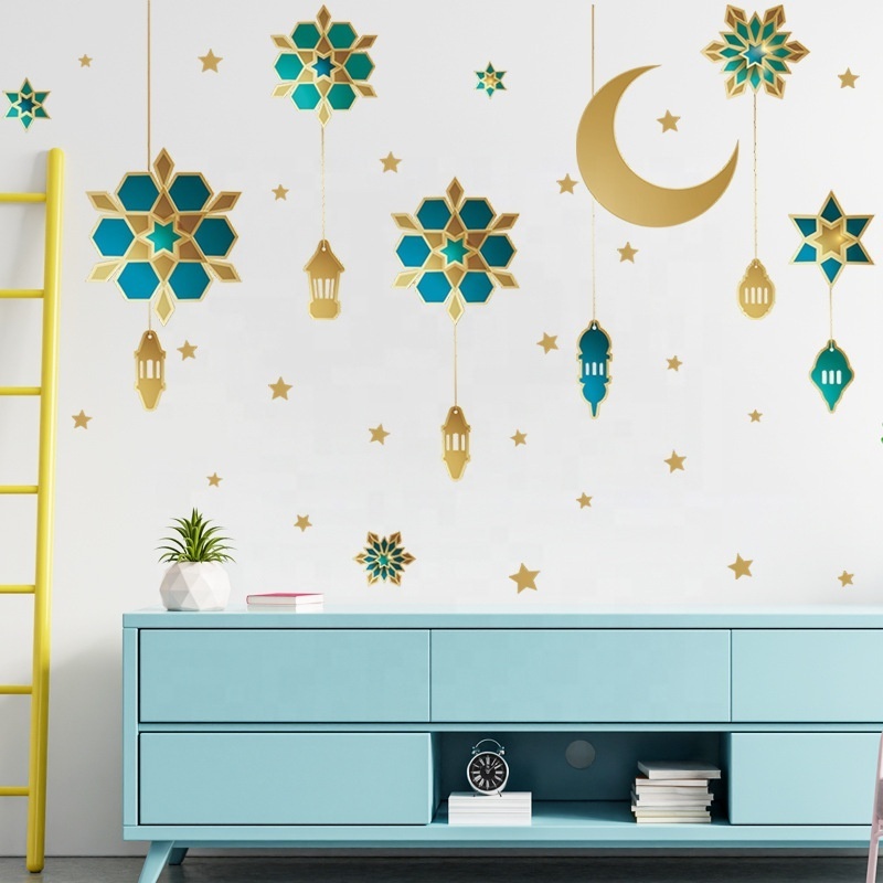 New Ramadan Lights Hanging Moon Clouds Bedroom Living Room Porch Middle East Home Wall Decoration Wall Stickers