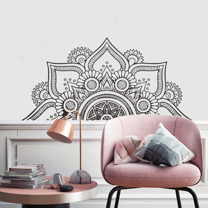 Half Mandala Sacred Geometry Yoga Wall Sticker Vinyl Home Decor Living Room Bedroom Sofa Headboard Decals Removable Mural