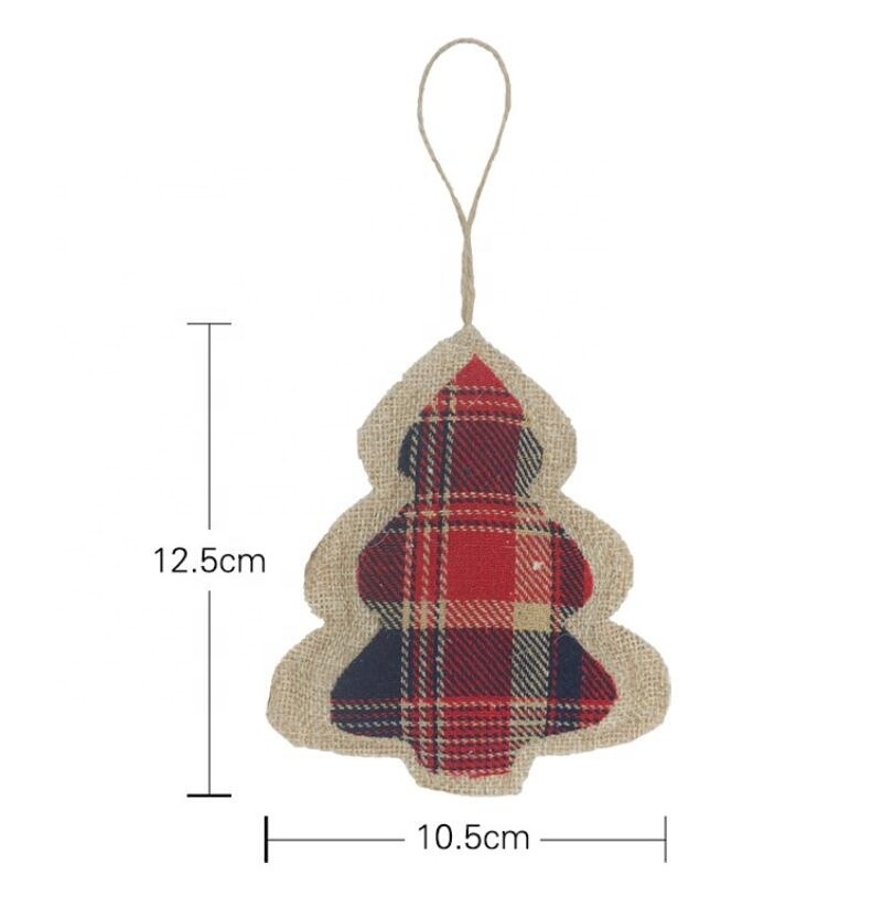 Unique Mini Christmas Tree Ornaments Christmas Decorations Small Red Plaid Christmas Stockings Ball Tree Bell Hanging Pendant