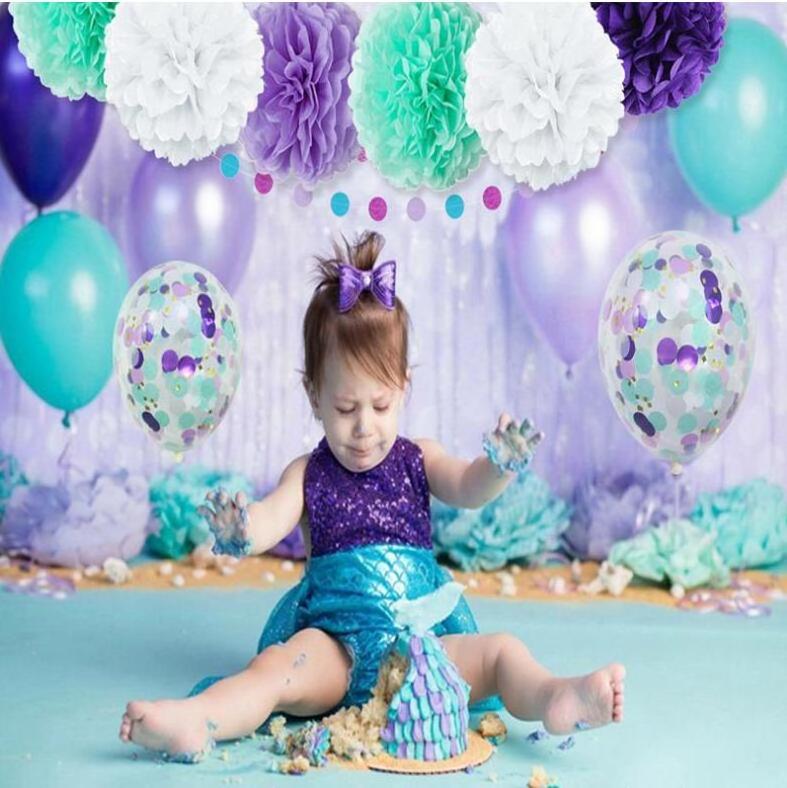 Mermaid Aqua Turquoise Latex Balloons Confetti Balloons Colorful Party Balloons For Christmas Valentine's Day St. Patrick's Day