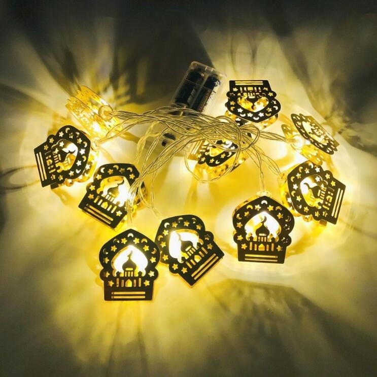 New 1.65M 10 Leds Ramadan Eid String Light Islam Decorative Indoor Lantern Lights Battery Operated Ramadan Decorations Light