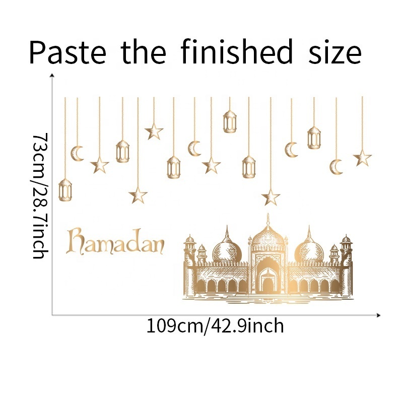 2023 Ramadan Decoration Ramadan Lamp Ornament Star Castle Bedroom Wall Beautification Decoration Muslim Wall Sticker