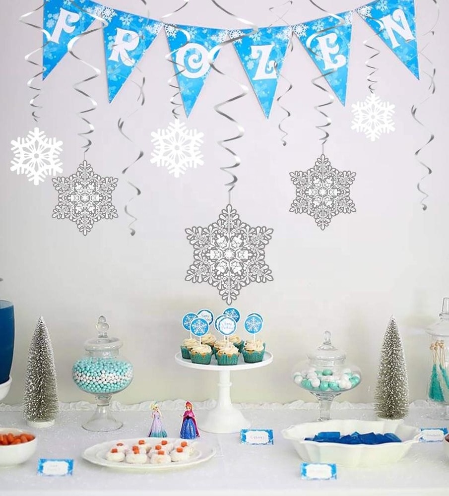 Christmas Snowflake Ornaments Garland Home Christmas Holiday Party Decorations Snowflake Spiral Banner