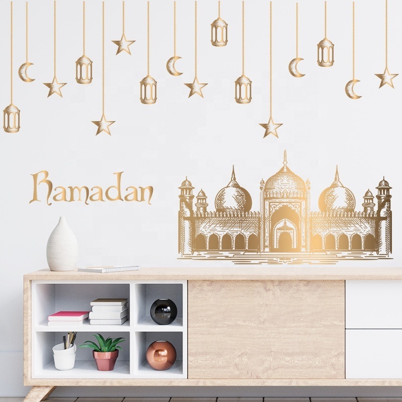 2023 Ramadan Decoration Ramadan Lamp Ornament Star Castle Bedroom Wall Beautification Decoration Muslim Wall Sticker