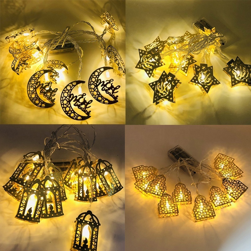 New 1.65M 10 Leds Ramadan Eid String Light Islam Decorative Indoor Lantern Lights Battery Operated Ramadan Decorations Light