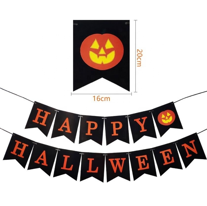 Hanging Ornament Banner Kids Favors Cartoon Witch Bat Ghost Design Props Decorations For Halloween Home Party Supplies