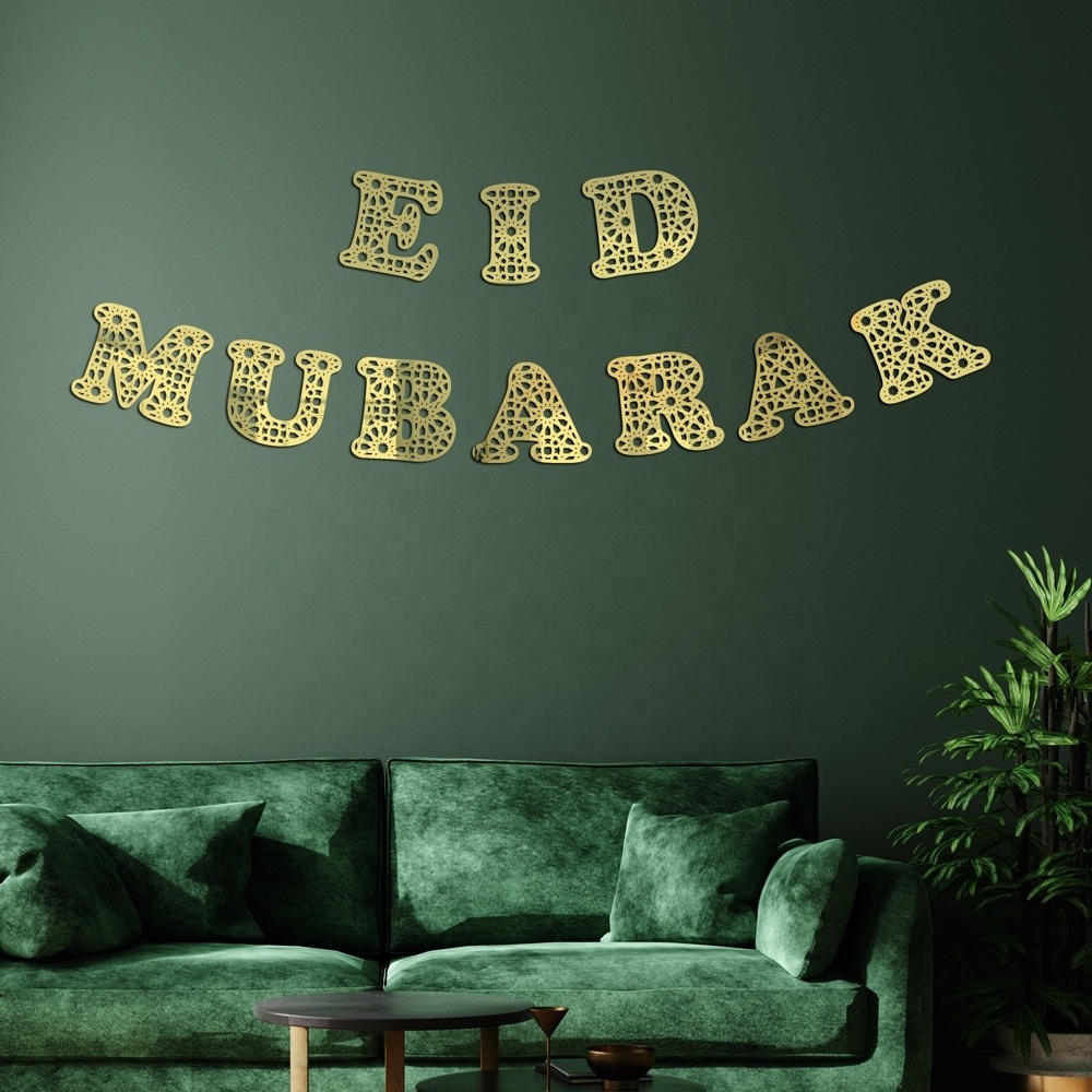 New Arrival Islamic Eid Mubarak Banner Ramadan Kareem Window Mirror Wall Stickers For Home Living Room Window Stickers Wallpaper