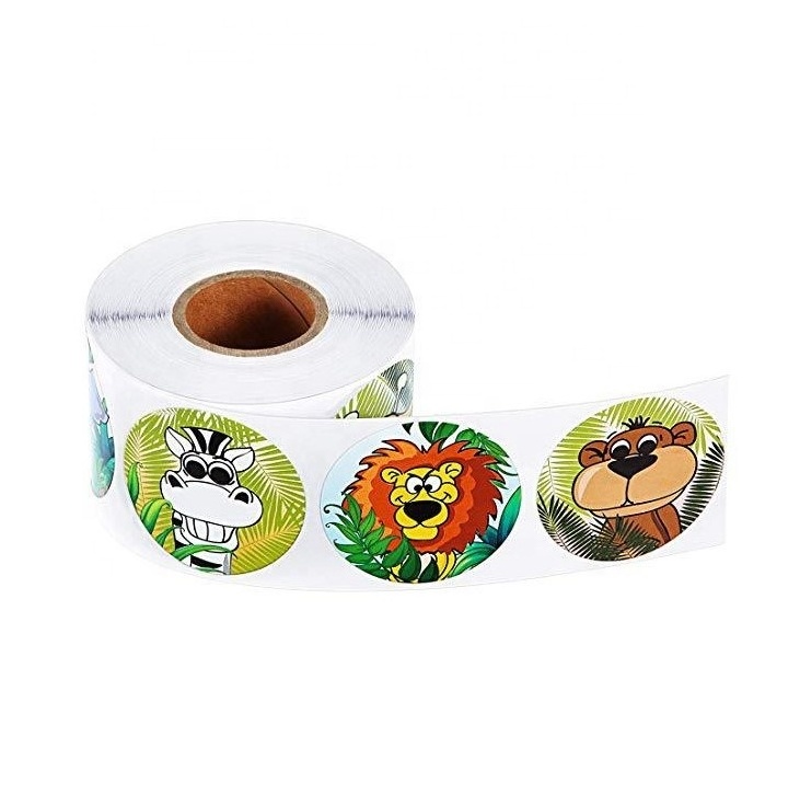 500PCS Jungle Animals Stickers For DIY Birthday Party Decorations Zoo Animal Labels Game Prizes Wall Decals Creative Arts Crafts