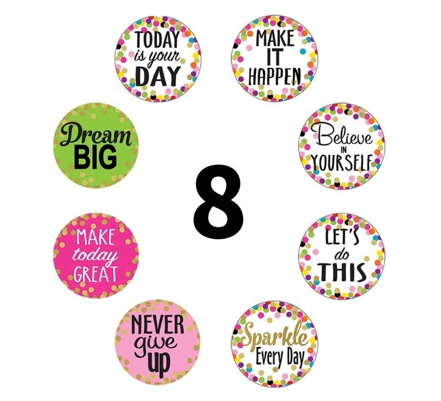 Round Cute Word Stickers School Teacher Student Reward Stickers Christmas Scrapbooking Stationery Stickers