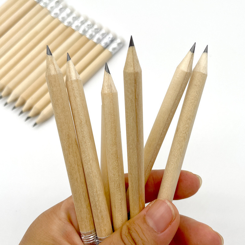 CX Custom Logo ECO Cheap High Quality 10cm Short Wood HB Pencil with Eraser