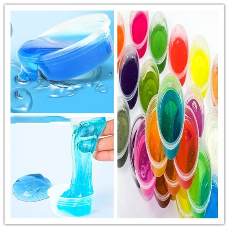 Hot sale 12 Colors Crystal Clear Slime Glitter Slime Glue With Straw Toys Slime Supplier Kit For Stress Relief