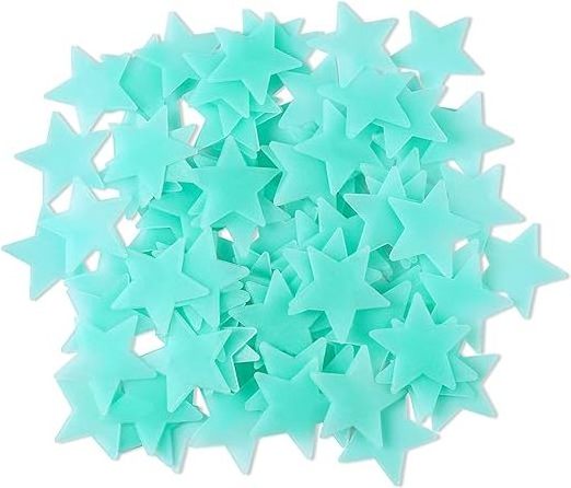 100 Pcs Blue Glowing The Dark Luminous Stars Fluorescent Noctilucent Plastic Wall Stickers Murals Decals for Home Art Deco