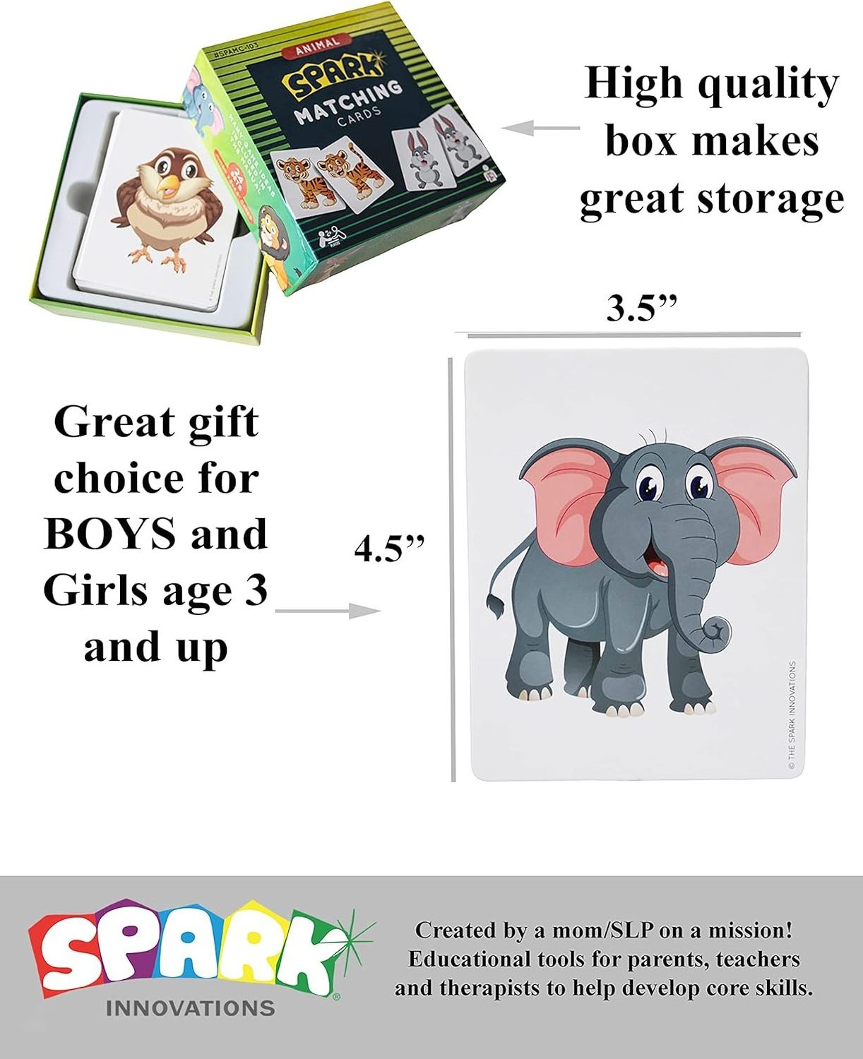 Customized spark innovations animal memory picture game cards for kids children preschool games supplies