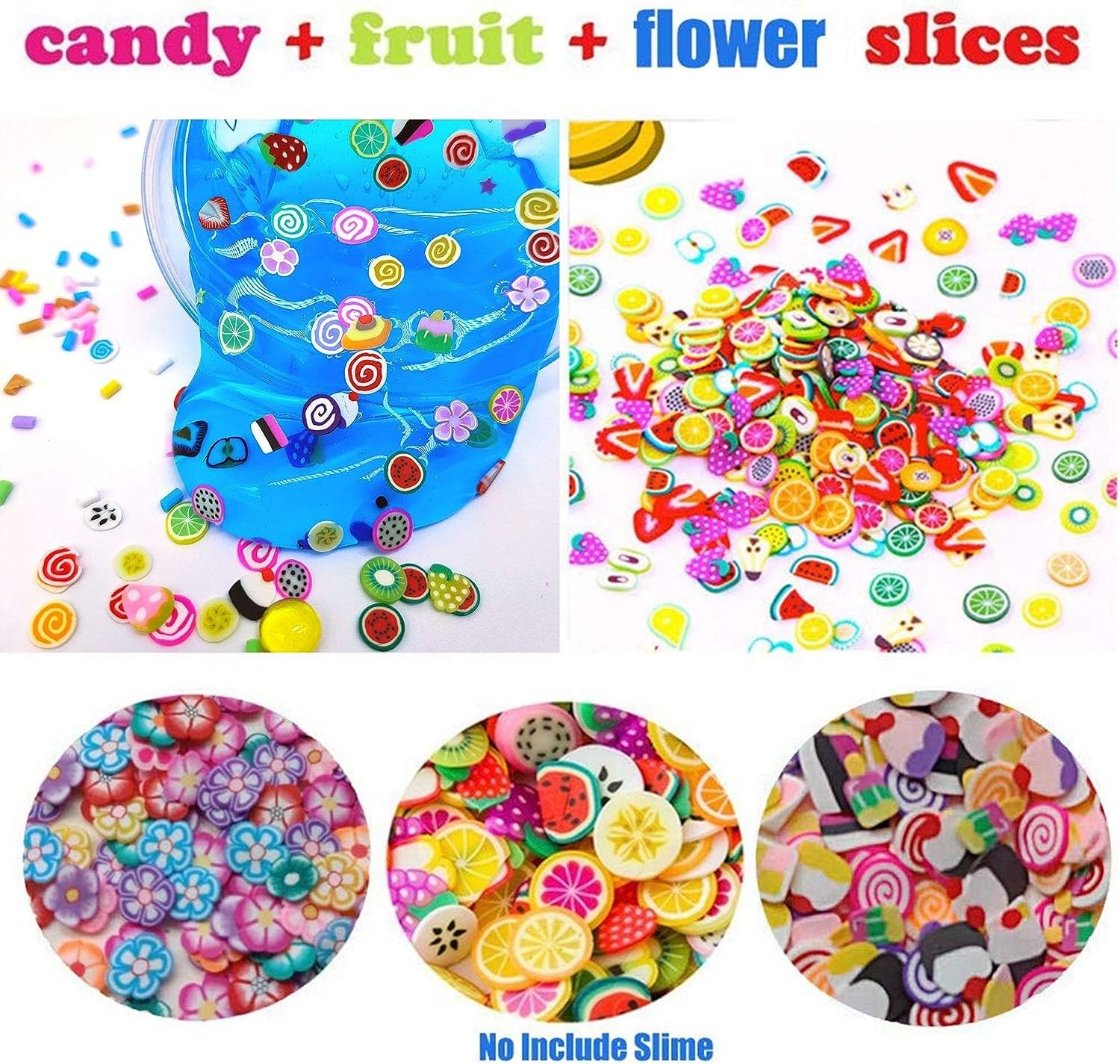 130pack Slime Making Kits Supplies Playdough Gold Leaf Foam Balls Fruit Slices Sprinkles Glitter Sequins Accessories