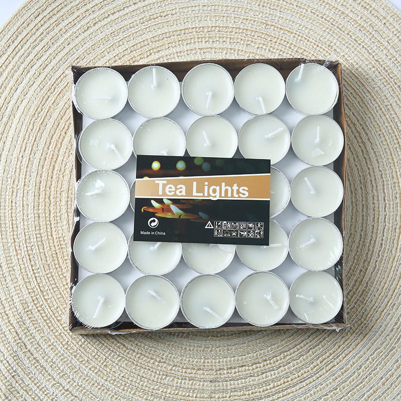 50pcs Multi Color Tealight Candle Unscented White Tea Light Candles for Rituals Spells Vigil Witchcraft Votive Activities