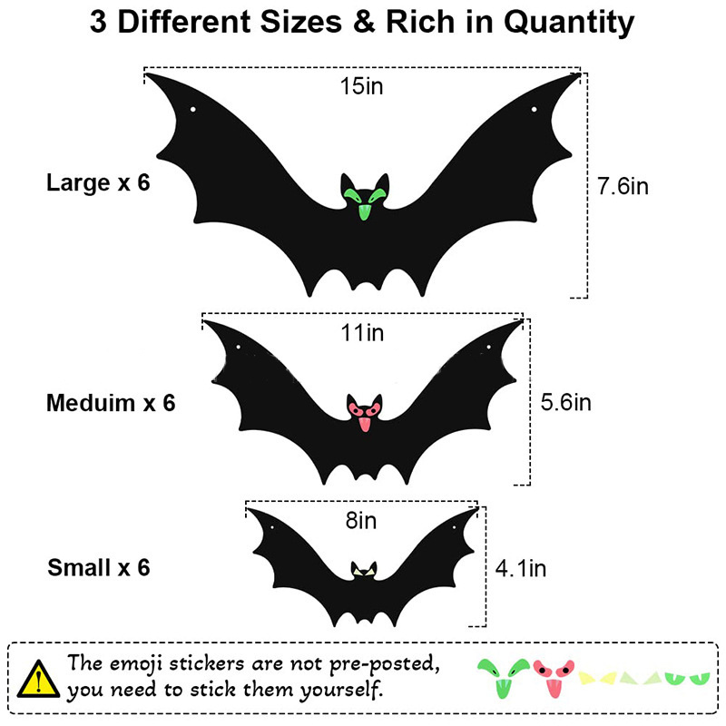 Halloween Bat Pendant Outdoor Garden Decor Halloween Horror Prop Party Supplies 2023 Halloween Decorations