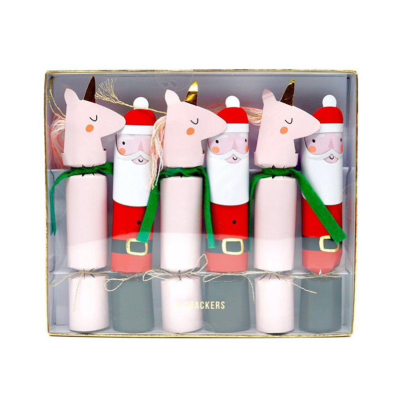 Custom Printed Paper Christmas Cracker Santa Claus Deer Nutcracker Gift Crackers Party Favor Toys Christmas Decoration