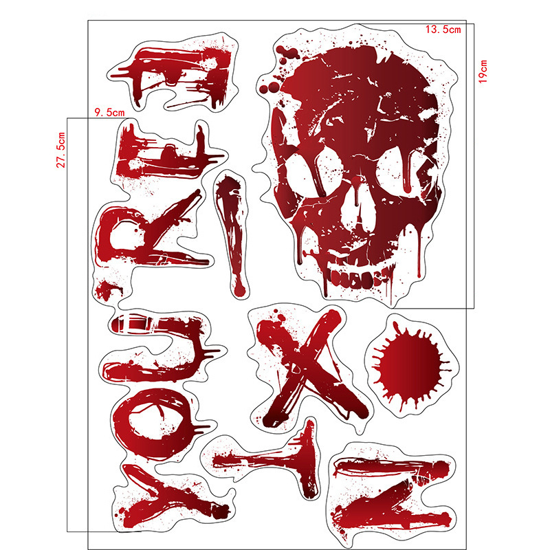 PVC Halloween Stickers Horror Props Halloween Decoration For Home Party Supplies Wall Sticker Decoration