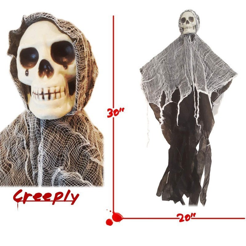 Halloween Skeleton Ghosts Hanging Decorations Scary Halloween Props Skulls Skeleton Hanging for Home Outdoor Horror Decor