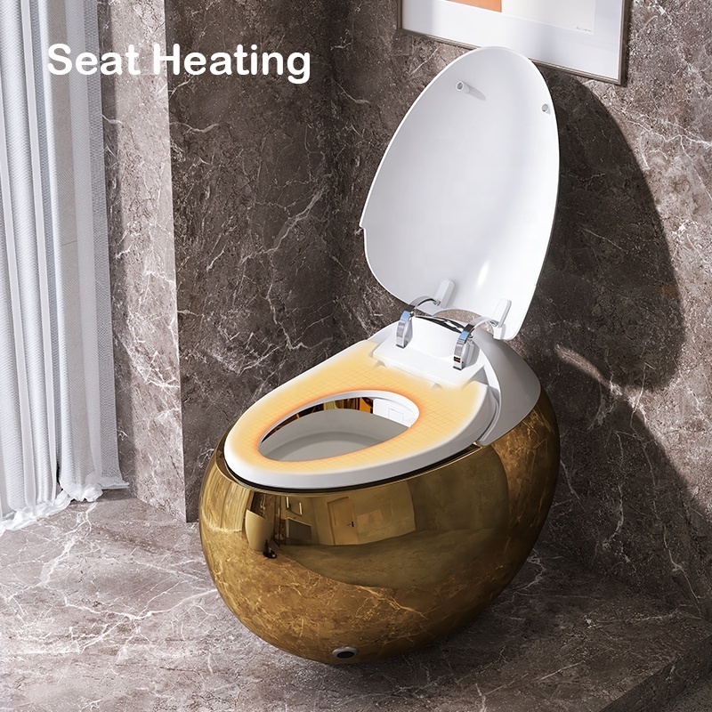 2022 Luxury style sanitary ware ceramic smart toilet intelligent gold toilet electroplated