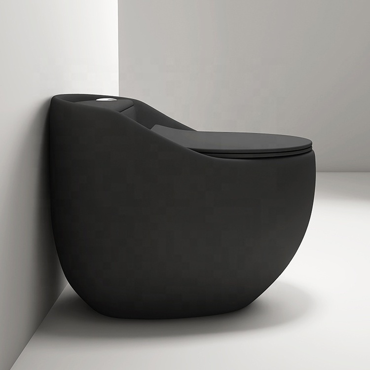 Chenxi Egg shaped WC toilets modern design s trap Siphon Jet Flushing  Schwarze ceramic black toilet