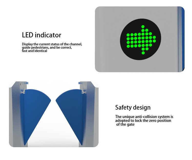 Flap Barrier Rfid Card Turnstile Gate Face Recognition RFID Flap Barrier braceletes