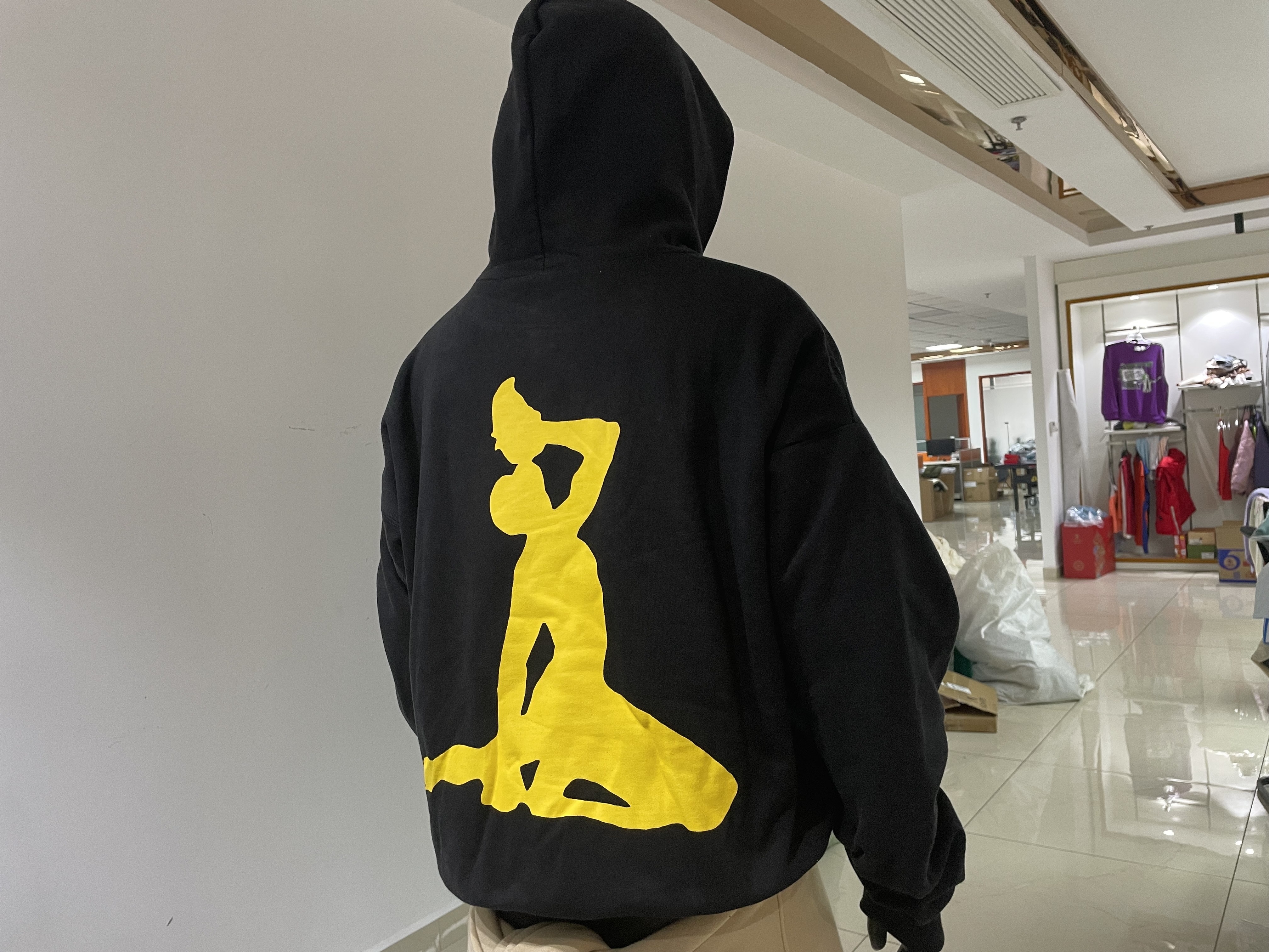 high quality thicker double layer blank fleece hoodie oversized pullover hoodies