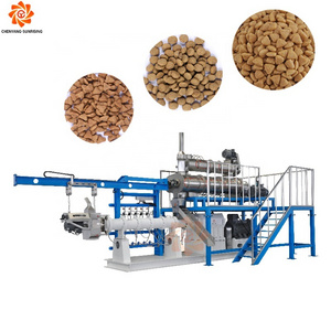 Large capacity double screw dry animal cat food processing dog pet food extruder machine