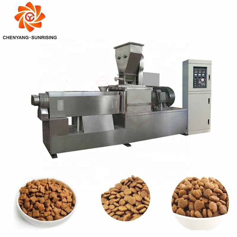 Large capacity double screw dry animal cat food processing dog pet food extruder machine