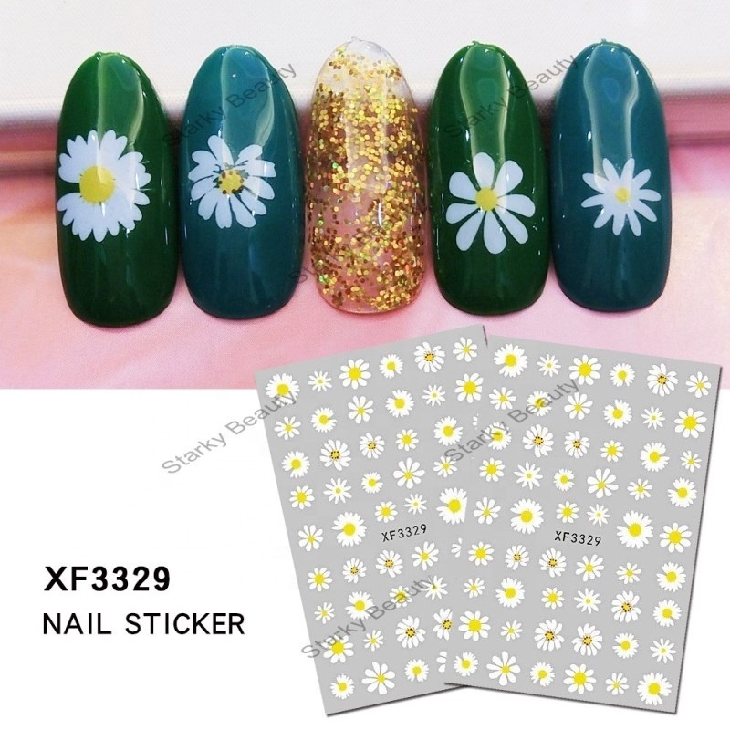 2024 3d Rose Nail Decals Flower Nail Stickers Accessories 3d Self-adhesive Spring flower sticker for nail art decoration