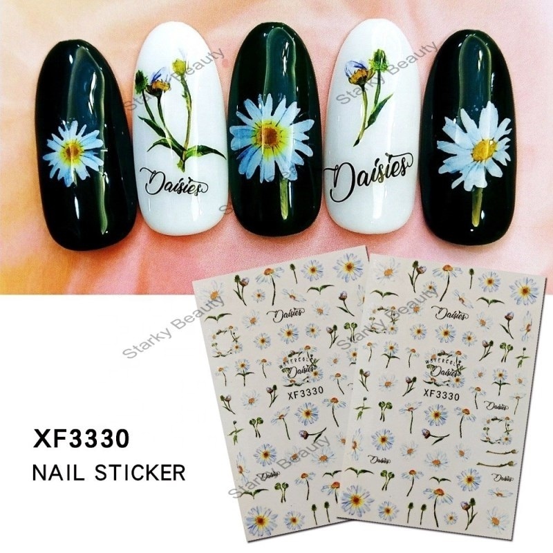 2024 3d Rose Nail Decals Flower Nail Stickers Accessories 3d Self-adhesive Spring flower sticker for nail art decoration