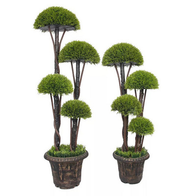 Wholesale Cypress Milan Grass Ball Home Garden Decoration Plastic Faux Bonsai Artificial Cedar Topiary Potted Plant Trees