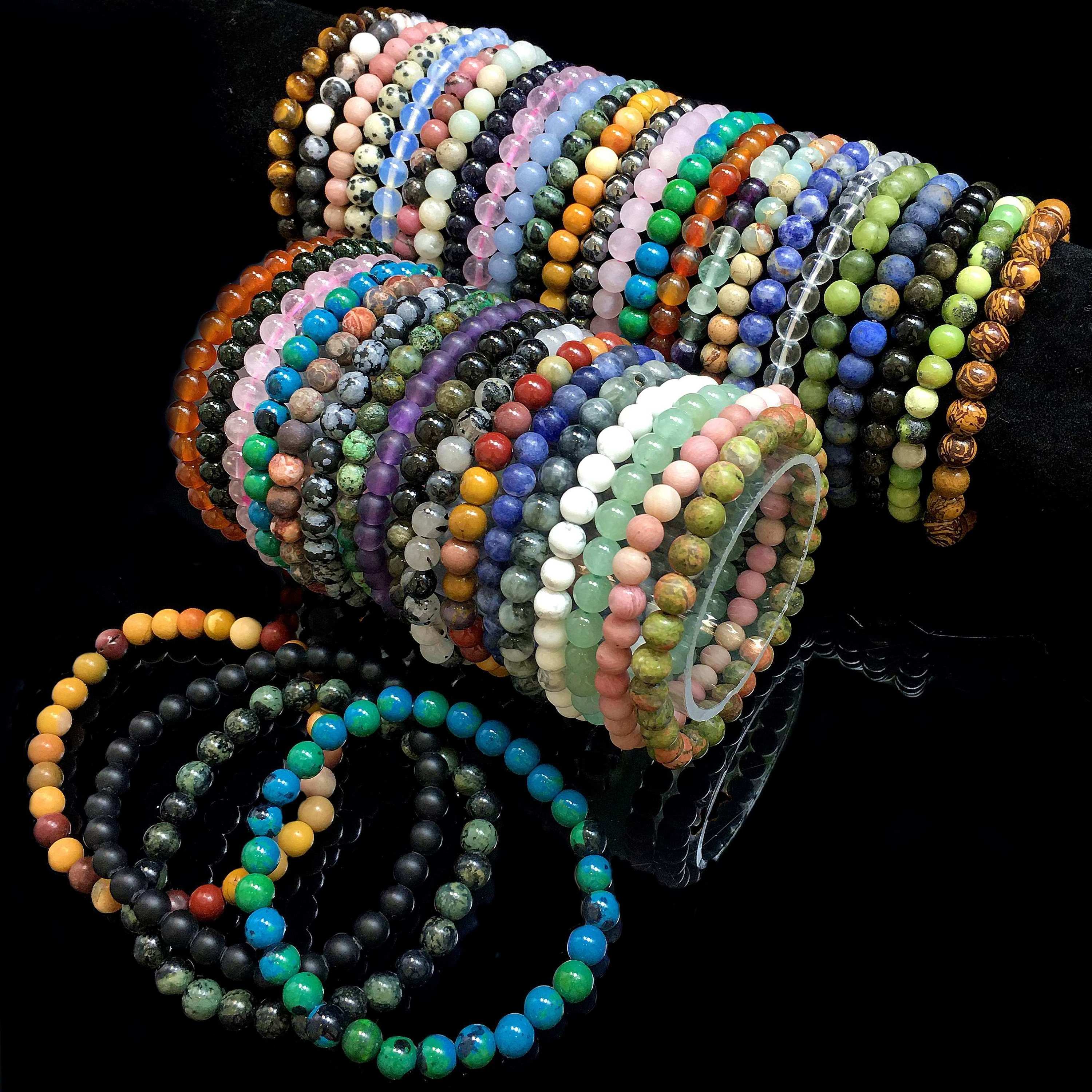 Round natural stone beads bracelet healing crystal loose gemstone stone round beads for jewelry making