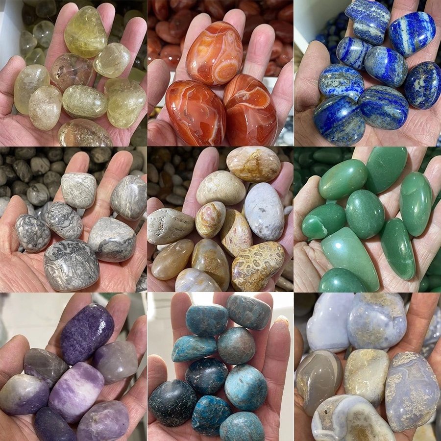 3-5cm Natural Crystals Healing Stones Blue Lace Agate Tumbled Stone Lepidolite Crystal Tumble