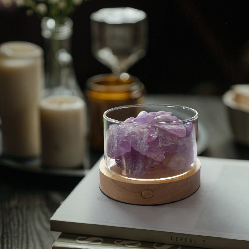 Aromatherapy Diffuser Salt Crystal Aromatherapy Humidifier & Essential Oil Himalayan Quartz Stone Diffuser